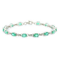 Sambia-Smaragd-Silberarmband