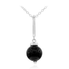 Schwarzer Onyx-Silberhalskette