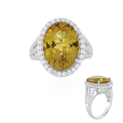 Goldener Apatit-Silberring