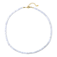 Blauer Band-Achat-Silberhalskette