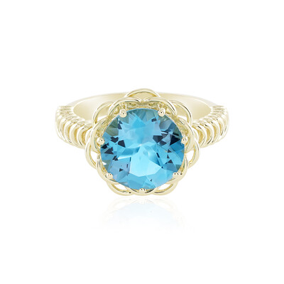 Schweizblauer Topas-Goldring (Ornaments by de Melo)