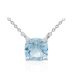 Himmelblauer Topas-Silbercollier