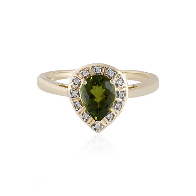 Brasilianischer Grüner Turmalin-Goldring