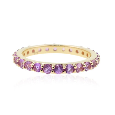Nicht erhitzter Purpurfarbener Ceylon-Saphir-Goldring