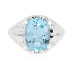 Himmelblauer Topas-Herren-Silberring