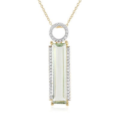 Grüner Amethyst-Silberhalskette