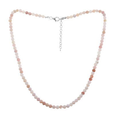 Pinkfarbener Opal-Silberhalskette