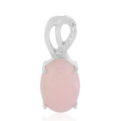Pinkfarbener Opal-Silberanhänger