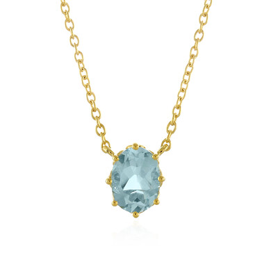 Himmelblauer Topas-Silbercollier
