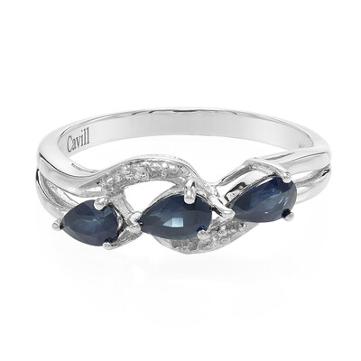 Blauer Burmesischer Saphir-Silberring