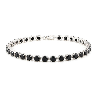 Schwarzer Spinell-Silberarmband