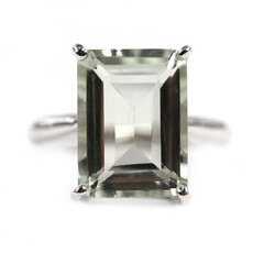Grüner Amethyst-Silberring
