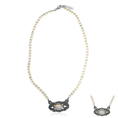 Welo-Opal-Silbercollier (Annette classic)
