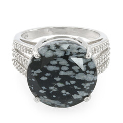 Schneeflocken-Obsidian-Silberring