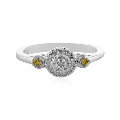 Gelber I2 Diamant-Silberring