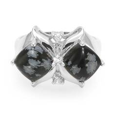 Schneeflocken-Obsidian-Silberring