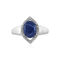 Blauer Stern-Saphir-Silberring