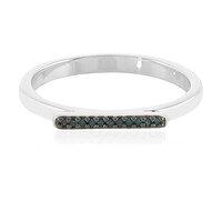 Blauer I Diamant-Silberring