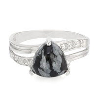 Schneeflocken-Obsidian-Silberring