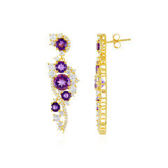 Sibirischer Amethyst-Silberohrringe