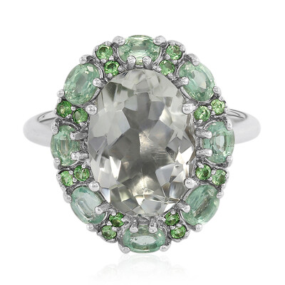 Grüner Amethyst-Silberring