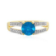 Neonblauer Apatit-Silberring