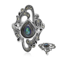 Abalone-Muschel-Silberring