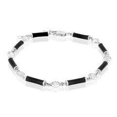 Weißer Quarz-Silberarmband