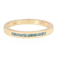 Blauer I1 Diamant-Silberring