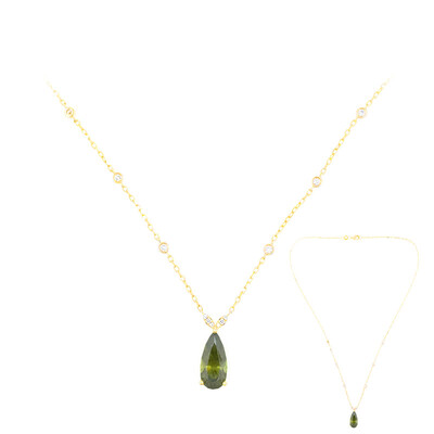 Bulgarischer Grüner Sphalerit-Goldcollier (de Melo)