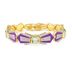 Grüner Amethyst-Silberarmband