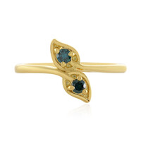 Blauer I3 Brillant-Silberring