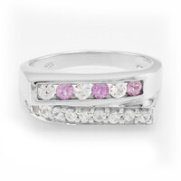 Pinkfarbener Ceylon-Saphir-Silberring
