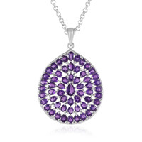 Sambia-Amethyst-Silberhalskette