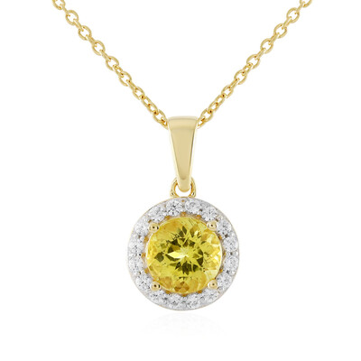 Goldener Apatit-Silberhalskette