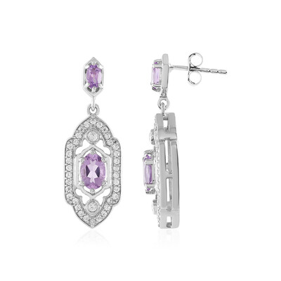 Lavendel-Amethyst-Silberohrringe