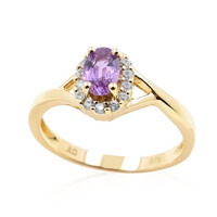 Nicht erhitzter Purpurfarbener Ceylon-Saphir-Goldring
