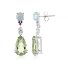Grüner Amethyst-Silberohrringe