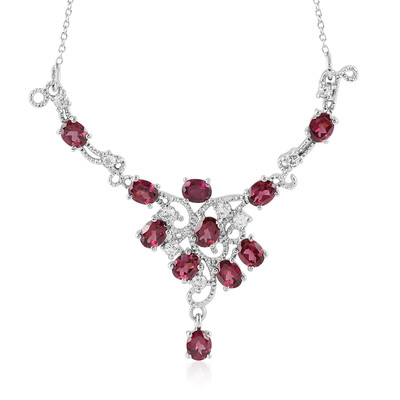 Rhodolith-Silbercollier