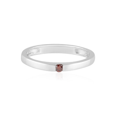 Roter I3 Brillant-Silberring