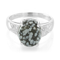 Schneeflocken-Obsidian-Silberring