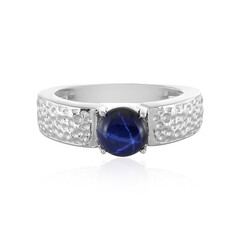 Blauer Stern-Saphir-Silberring