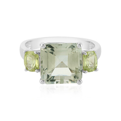 Grüner Amethyst-Silberring