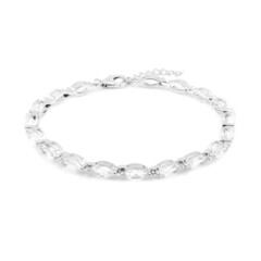 Weißer Topas-Silberarmband