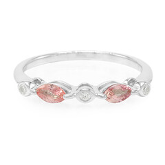 Padparadscha-Saphir-Silberring