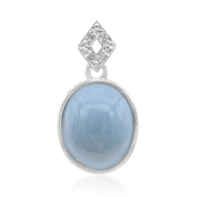 Blauer Madagaskar-Opal-Silberanhänger