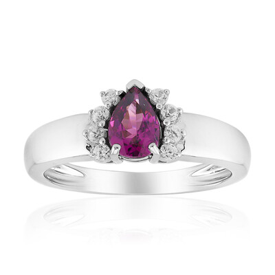 Magenta-Granat-Silberring