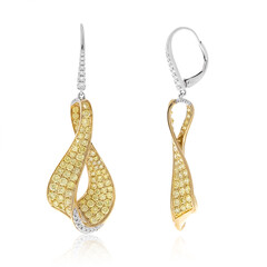 Gelber SI2 Diamant-Goldohrringe (CIRARI)