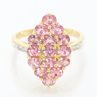 Nicht erhitzter Padparadscha-Saphir-Goldring (AMAYANI)