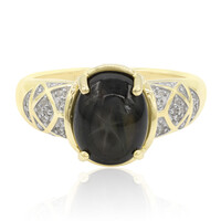 Schwarzer Stern-Saphir-Goldring
